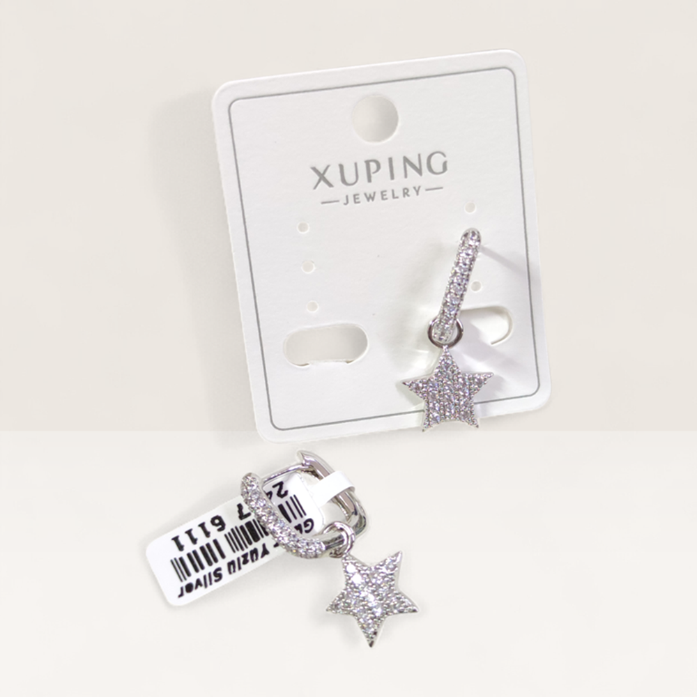 XUPING 11 MM YILDIZ HALKA KÜPE BEYAZ