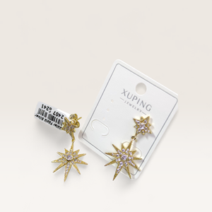 XUPING 38 MM KUTUP YILDIZI ÇİVİ KÜPE GOLD