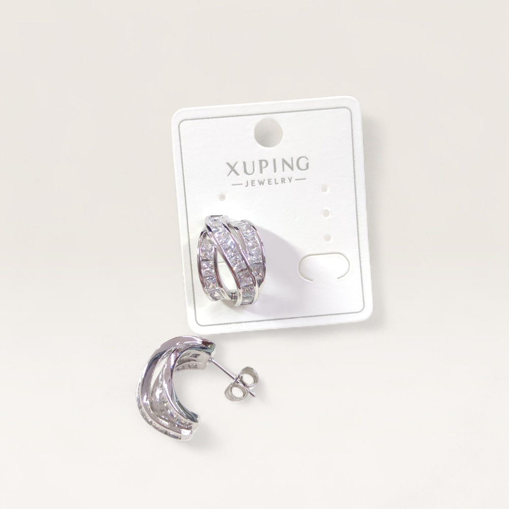 XUPING 15 MM SARMAL ÇİVİ KÜPE BEYAZ