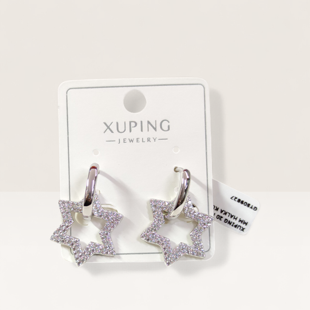 XUPING 20 MM YILDIZ 11 MM HALKA KÜPE BEYAZ