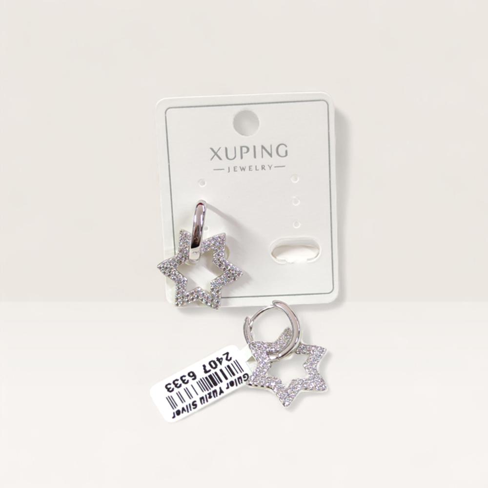 XUPING 20 MM YILDIZ 11 MM HALKA KÜPE BEYAZ