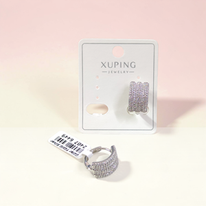XUPING 10 MM KALIN TAŞLI 15 MM HALKA KÜPE BEYAZ