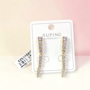 XUPING 38 MM SU YOLU TAŞLI ÇİVİ KÜPE GOLD