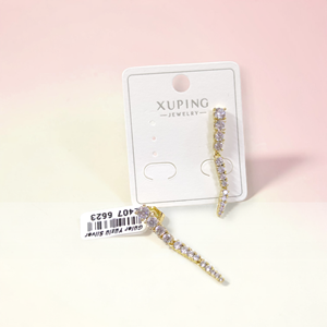 XUPING 38 MM SU YOLU TAŞLI ÇİVİ KÜPE GOLD