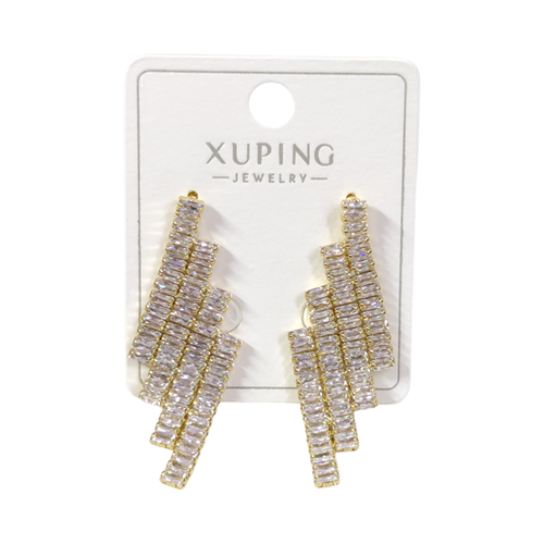 XUPING 40X15 MM BAGET SALLANTILI ÇİVİ KÜPE GOLD