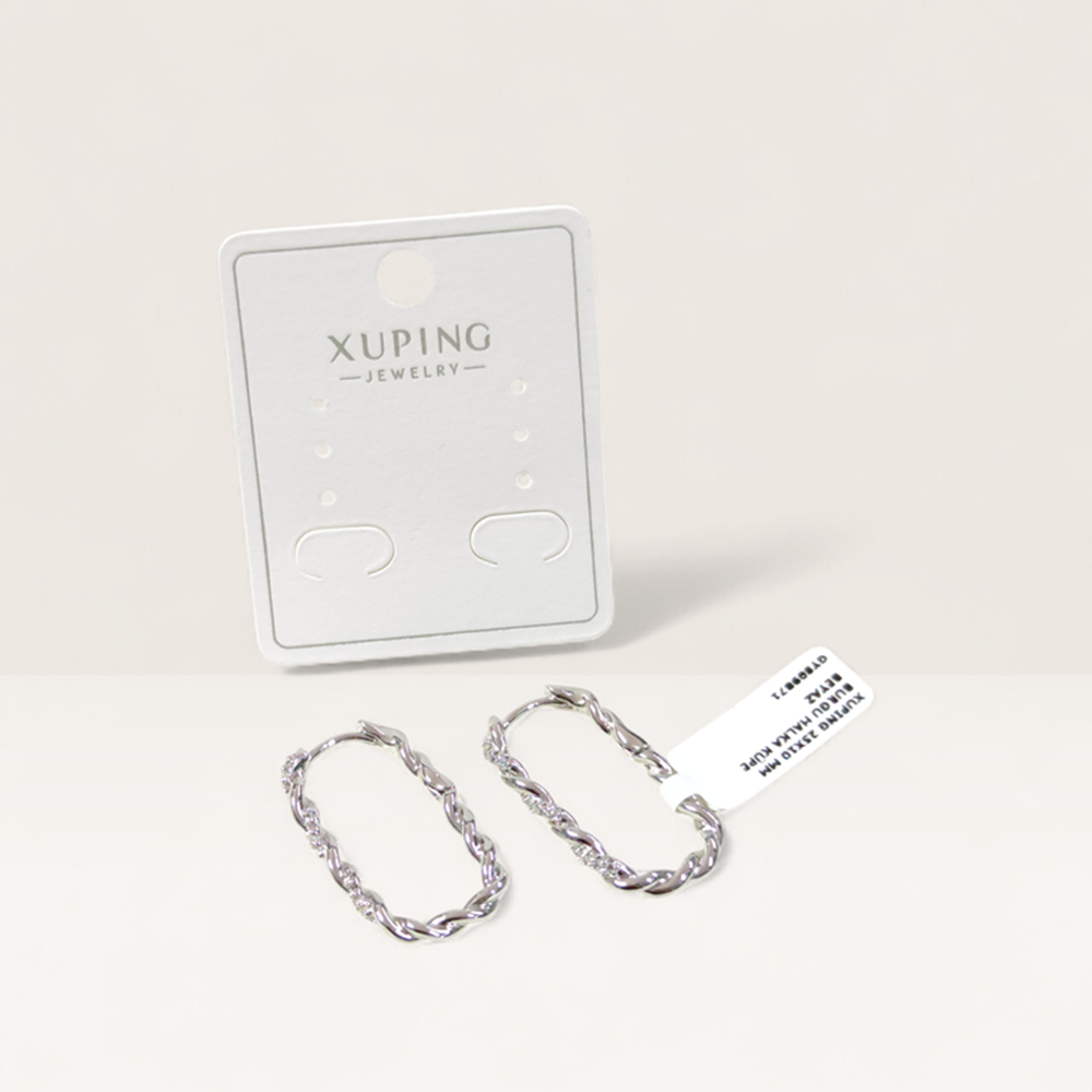 XUPING 25X10 MM BURGU HALKA KÜPE BEYAZ