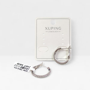 XUPING 14 MM TAŞLI HALKA KÜPE BEYAZ