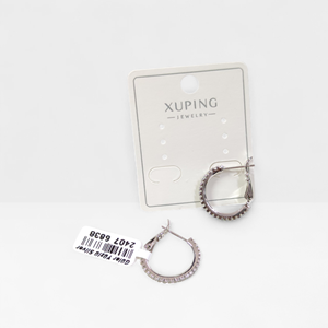 XUPING 14 MM TAŞLI HALKA KÜPE BEYAZ
