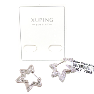XUPING 10 MM TAŞLI YILDIZ HALKA KÜPE BEYAZ
