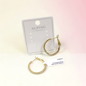 XUPING 18 MM TAŞLI HALKA KÜPE GOLD