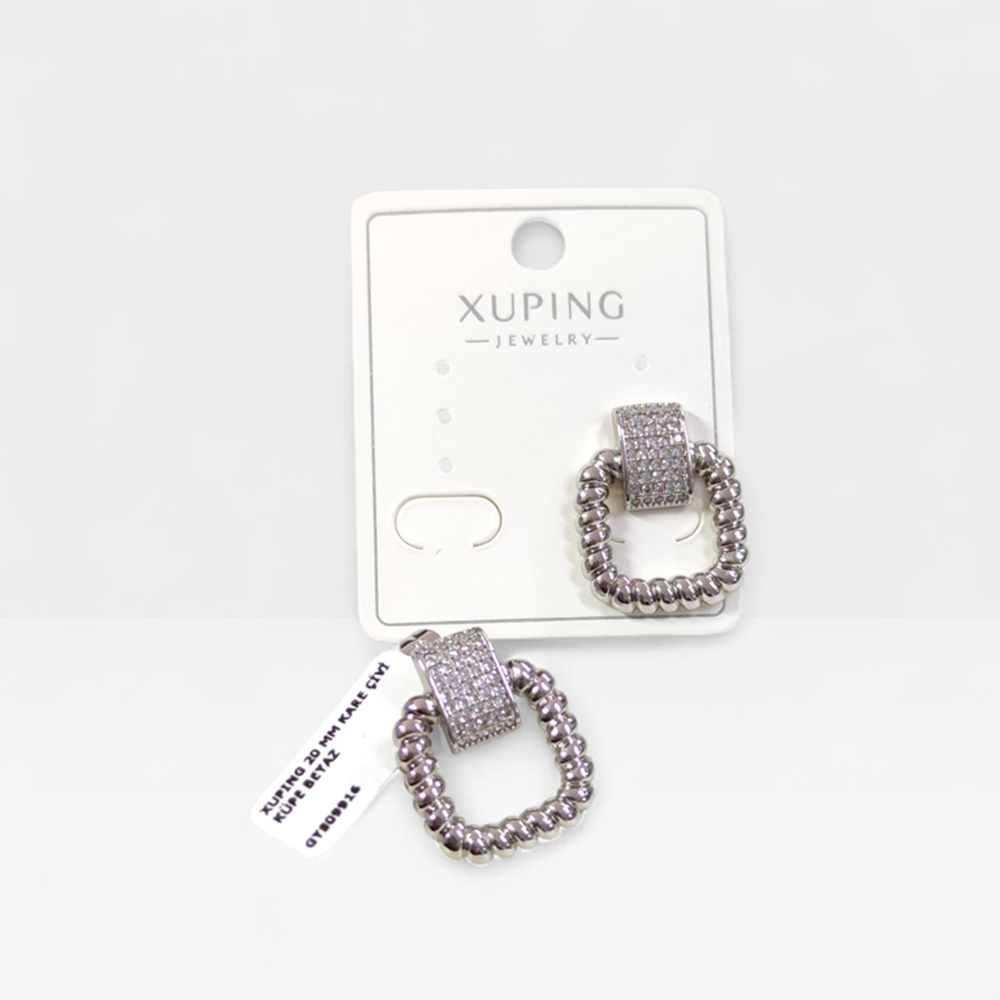 XUPING 20 MM KARE ÇİVİ KÜPE BEYAZ