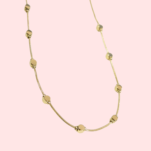 ÇELİK KÜP KOLYE GOLD ZİNCİR 40+5 CM