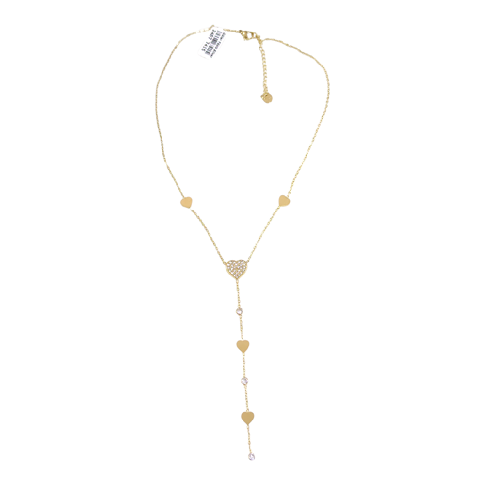 ÇELİK Y KALP KOLYE GOLD 40+5 CM
