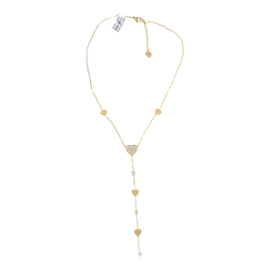 ÇELİK Y KALP KOLYE GOLD 40+5 CM