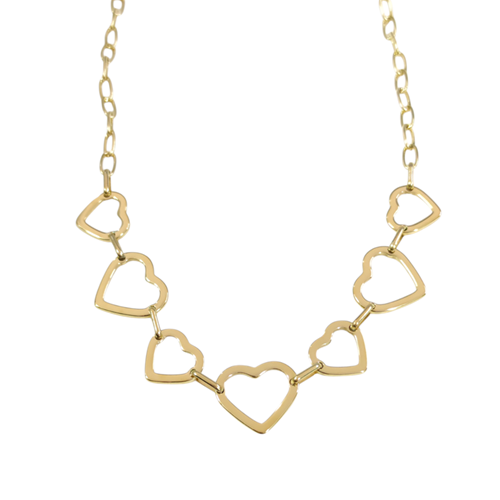 ÇELİK KALP KOLYE GOLD 40+5 CM