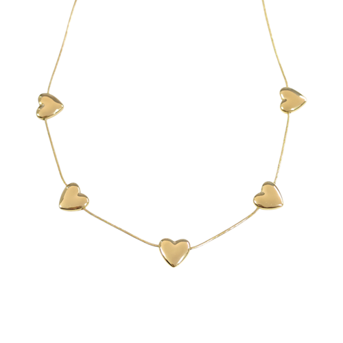 ÇELİK KALP KOLYE ZİNCİR GOLD 40+5 CM