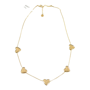 ÇELİK KALP KOLYE ZİNCİR GOLD 40+5 CM