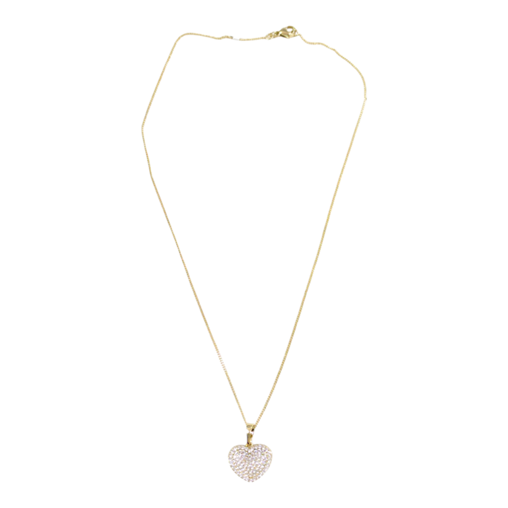 XUPING 17 MM TAŞLI KALP KOLYE 45 CM GOLD