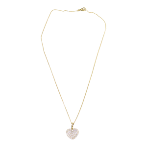 XUPING 17 MM TAŞLI KALP KOLYE 45 CM GOLD