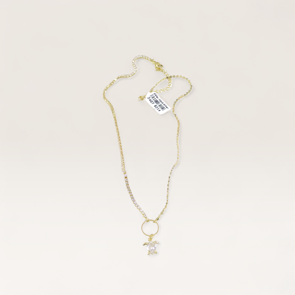 ÇELİK KAPLUMBAĞA SU YOLU DETAYLI KOLYE 40+5 CM GOLD