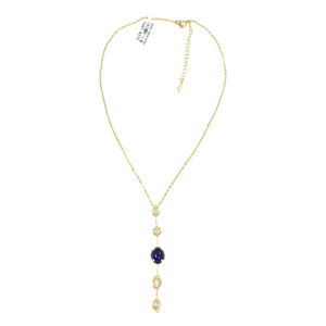 ÇELİK LACİ TAŞLI Y KOLYE 40+5 CM GOLD