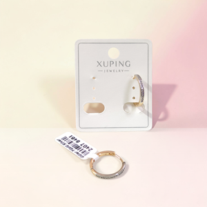 XUPING 13 TAŞLI MONTÜR HALKA KÜPE ROSE
