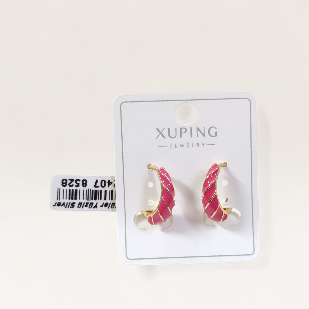 XUPING 12 MM PEMBE MİNELİ HALKA KÜPE ROSE