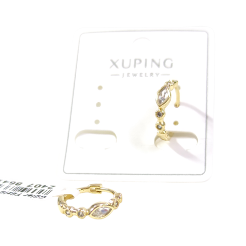 XUPING 10 MM MEKİK TAŞLI HALKA KÜPE GOLD
