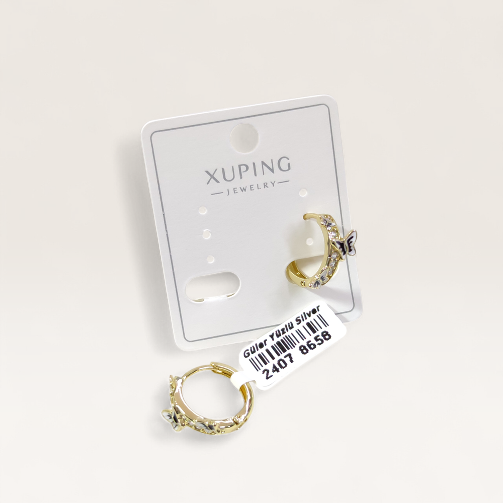 XUPING 12 MM KELEBEK MİNELİ HALKA KÜPE GOLD