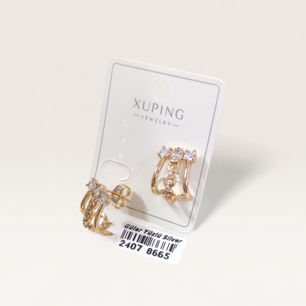 XUPING ÜÇ GÖRÜNÜMLÜ ÇİVİ KÜPE ROSE