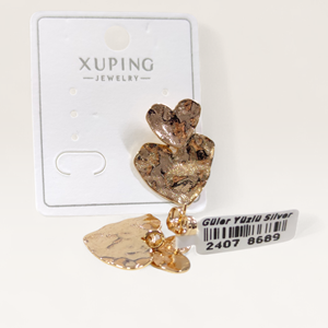 XUPING 25 MM DÖVME KALP ÇİVİ KÜPE ROSE