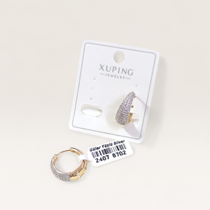 XUPING 13 MM BEYAZ TAŞLI KÜPE ROSE