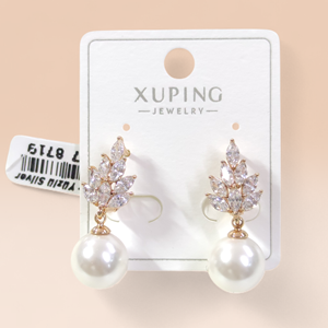 XUPING 10 MM TAŞLI İNCİ HALKA KÜPE ROSE