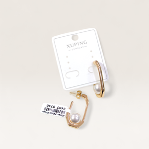 XUPING 25 MM İNCİLİ OVAL ÇİVİ KÜPE ROSE