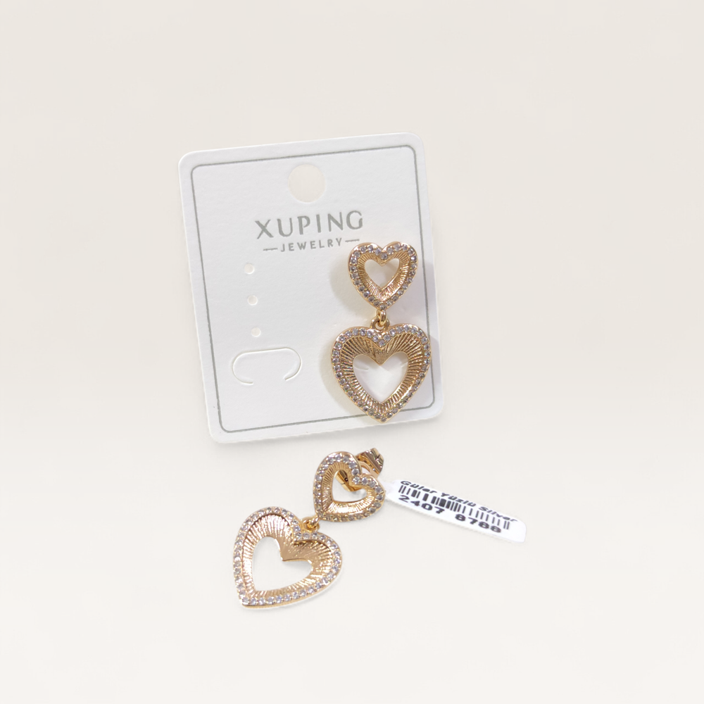 XUPING 30 MM SALLANTILI KALP ÇİVİ KÜPE ROSE