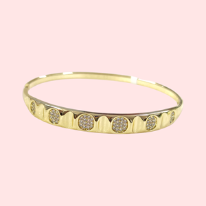 XUPING 6 CM YUVARLAK TAŞLI KELEPÇE BİLEZİK GOLD