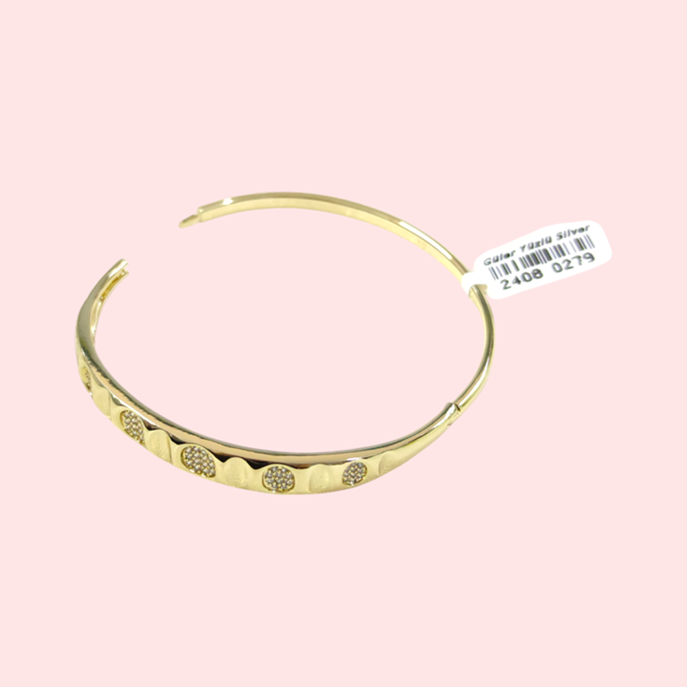 XUPING 6 CM YUVARLAK TAŞLI KELEPÇE BİLEZİK GOLD