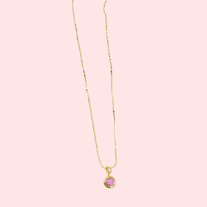 ÇELİK YUVARLAK PEMBE KOLYE 60 CM