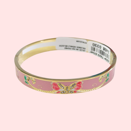 ÇELİK 58 MM PEMBE KELEBEK MİNELİ BİLEZİK