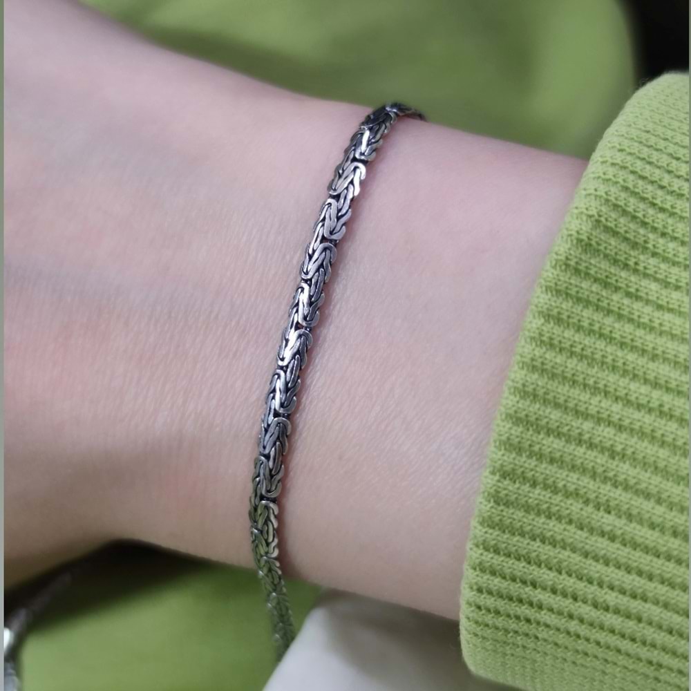 3,40 MM YASSI KRAL ZİNCİR BİLEKLİK 20 CM