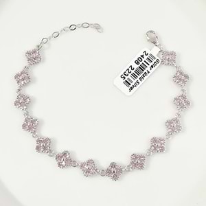 PEMBE YONCA 7 MM SU YOLU GÜMÜŞ BİLEKLİK 16+3 CM