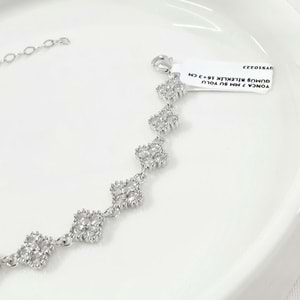 YONCA 7 MM SU YOLU GÜMÜŞ BİLEKLİK 16+3 CM