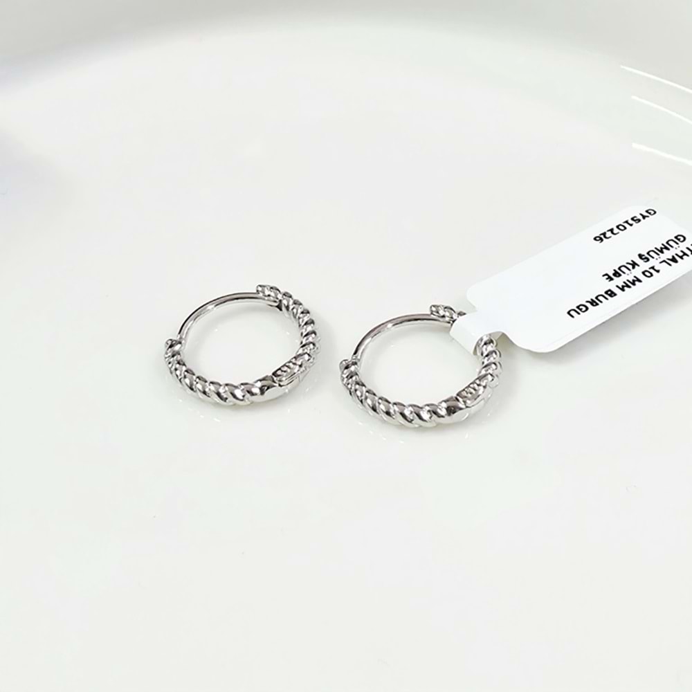 İTHAL 10 MM BURGU GÜMÜŞ HALKA KÜPE
