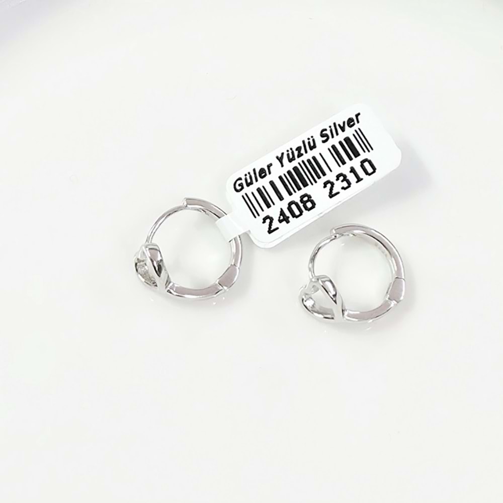 İTHAL 10 MM KALP GÜMÜŞ HALKA KÜPE