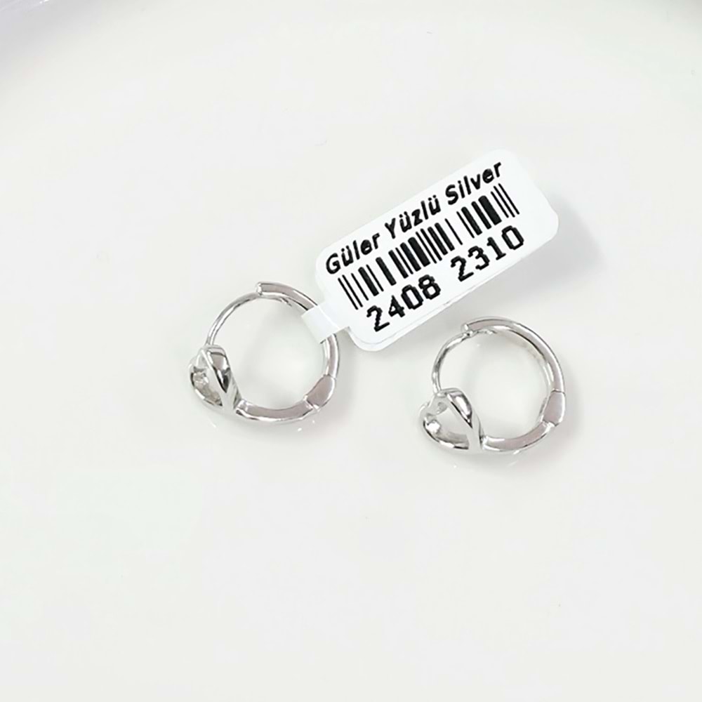 İTHAL 10 MM KALP GÜMÜŞ HALKA KÜPE