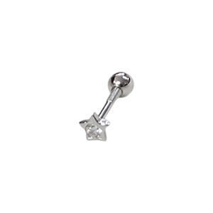 3 MM MİNİ TEK TAŞ YILDIZ GÜMÜŞ TRAGUS PIERCING
