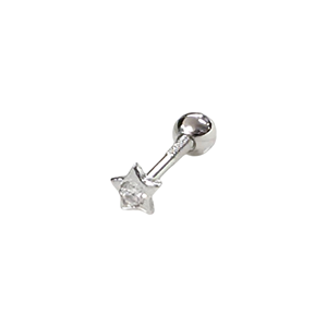 3 MM MİNİ TEK TAŞ YILDIZ GÜMÜŞ TRAGUS PIERCING