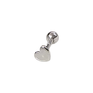 4 MM TAŞSIZ KALP GÜMÜŞ TRAGUS PIERCING