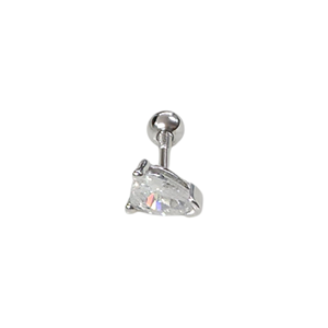 5 MM TAŞLI DAMLA GÜMÜŞ TRAGUS PIERCING