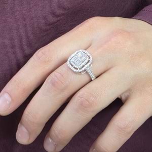 1,4 CM BAGET GÜMÜŞ YÜZÜK